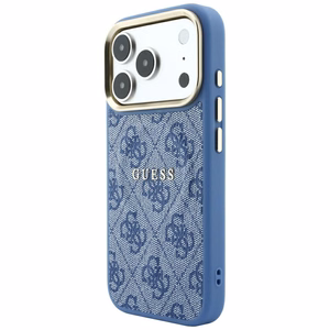 Guess Embossed 4G Classic MagSafe maciņš iPhone 17 Pro Max / 18 Pro Max, zils