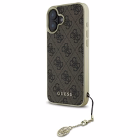 Guess 4G Charms Kolekcijas viedtālruņa apvalks iPhone 16 Plus - brūns