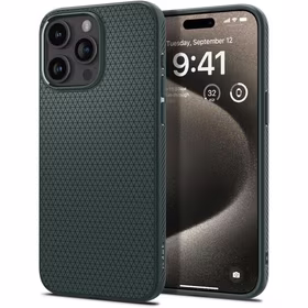 Spigen Liquid Air iPhone 15 Pro Max viedtālruņa apvalks - tumši zaļš