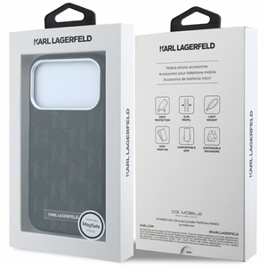 KARL LAGERFELD maciņš IPHONE 18 Pro Max/17 Pro Max saderīgs ar MagSafe (Mono Resin Logo) (krāsa: melna)