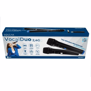 SQUEAK VocalDuo SQ1007 2,4 GHz bezvadu karaoke mikrofonu komplekts