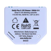 Shelly Plus 0-10V gaismas regulators, WiFi/Bluetooth