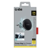 Viedtālruņa turētājs ar indukcijas lādētāju SBS TESUPFANWIR15W 15W, stiprināms pie ventilācijas atveres, ar dzesēšanu – melns