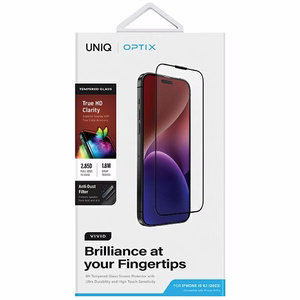 Uniq Optix Vivid stikls iPhone 15 / 14 Pro ar aplikatoru