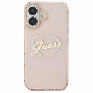 Guess IML Heart viedtālruņa apvalks iPhone 16 - rozā