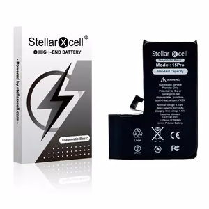StellarXcell Diagnostic akumulators Apple iPhone 15 Pro, 3274 mAh (standarta ietilpība + augstas kvalitātes BMS kopija)
