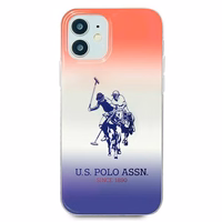 US Polo Assn. Gradient Pattern Collection iPhone 12 mini viedtālruņa apvalks - sarkans un zils