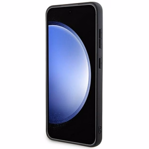 DKNY ādas Mono Stripe un Metal Logo viedtālruņa apvalks Samsung Galaxy S24 - melns