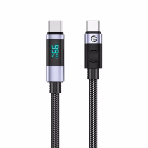 Orico LDC2C USB-C–USB-C PD kabelis ar LED displeju, 100 W, 480 Mbps, 2 m, 2 gab. – melns