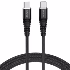Savio CL-159 USB cable 1 m USB 2.0 USB C - USB C melns