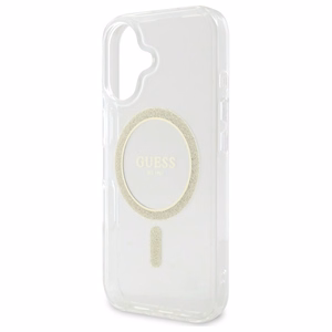 Guess GUHMP16MHFGERET iPhone 16 Plus 6.7" caurspīdīgs cietais apvalks IML Glitter Circle Magnētiskais