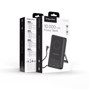 Kruger&Matz ārējais akumulators, 10000 mAh, Li-Polymer, QC un PD, CCC sertifikāts Āzijas valstīm