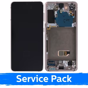 LCD displejs saderīgs ar Samsung G991 S21 ar rāmi / Phantom Pink / (Service Pack)