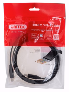 UNITEK HDMI 2.0 4K60HZ kabelis, plakans, 2M, C11063BK-2M