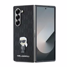 Karl Lagerfeld Saffiano Ikonik Pin viedtālruņa apvalks Samsung Galaxy Z Fold 6 - Melns