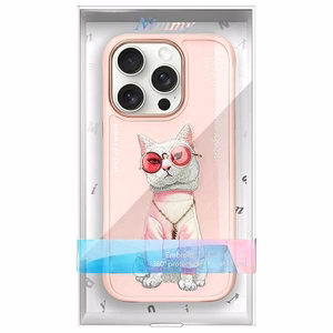 Nimmy Glasses Cool Cat Case for iPhone 16 Pro - Pink