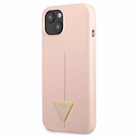 Guess GUHCP13MSLTGP iPhone 13 6.1" rozā cietais apvalks silikona trīsstūris