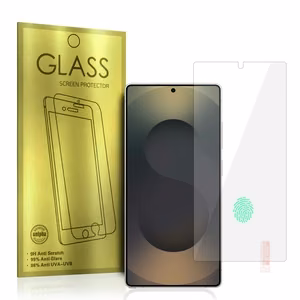 Rūdīts stikls Gold, paredzēts SAMSUNG GALAXY S25 ULTRA (ar atbloķēšanu ar pirksta nospiedumu)