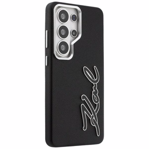 Karl Lagerfeld maciņš Grained Signature Metal Resin Logo Samsung Galaxy S26 Ultra melns