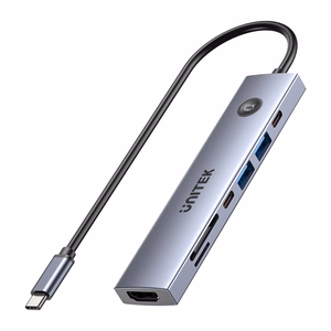 UNITEK USB-C 7-in-1 sadalītājs PD 100W HDMI 2.0 ar ieslēgšanas/izslēgšanas slēdzi