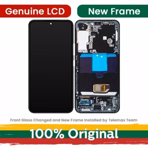 LCD дисплей совместим с Samsung S901 S22 с рамкой / Phantom черный / (Обновлённый: Telemax)