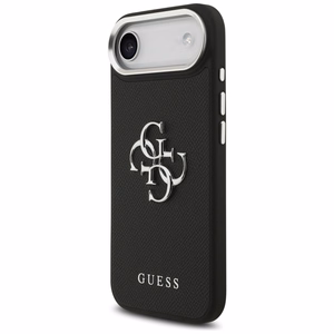 Guess Grained Big 4G Classic Logo viedtālruņa apvalks iPhone 17 Air - melns
