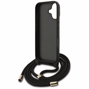 Guess 4G Big Logo 4G Cord Stap Crossbody futrālis iPhone 17 - Melns