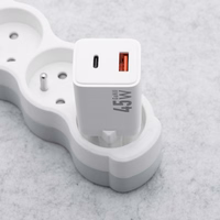 FORCELL F-ENERGY Mini GaN III VT-36 ceļojumu lādētājs ar 1 x Type C + 1x USB A pieslēgvietām, PD QC4.0 45W balts