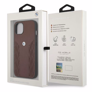 BMW Leather Curve Perforate чехол для iPhone 13 - красный