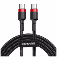 Baseus kabelis Cafule PD USB-C - USB-C 1,0 m sarkans-melns 60W