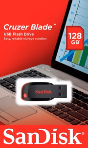 SanDisk zibatmiņa 128GB USB 2.0 Cruzer Blade