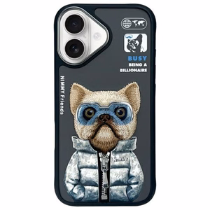 Nimmy Cool&Cute 2.0 Suņa viedtālruņa apvalks iPhone 16 - melns