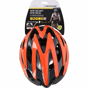 Dunlop regulējama MTB velosipēda ķivere, M izmērs, 55–58 cm, sarkana / melna