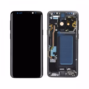 LCD displejs saderīgs ar Samsung G960 S9 ar rāmi / Midnight Black / HQ
