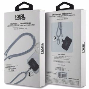 KARL LAGERFELD rokas siksna KLUCNMSCKIG (Crossbody Cord Choupette) pelēka