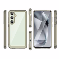 Kosmosa viedtālruņa apvalks ar gēla rāmi Samsung Galaxy S24 FE - caurspīdīgs melns