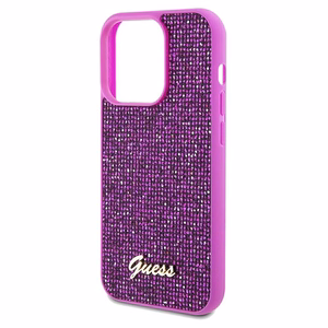 Guess Disco Metal Script viedtālruņa apvalks iPhone 14 Pro Max – fuksijas