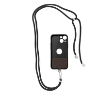 SWING (6mm) tālruņa siksniņa, tālruņa piekariņš ar regulējamu garumu / auklas garums 165 cm (maks. 82,5 cm cilpā) / uz pleca vai kakla – melns