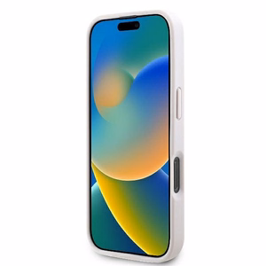 Guess Ādas 4G Trīsstūra Strass Magnētiskais viedtālruņa apvalks iPhone 16 Pro Max - rozā