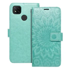 MEZZO grāmatas viedtālruņa apvalks XIAOMI Redmi 9C / 9C NFC mandala zaļa
