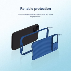 Nillkin CamShield Pro PC+TPU Case for Iphone 15 Plus blue