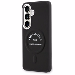 Karl Lagerfeld Embossed Ring RSG Logo MagSafe maciņš Samsung Galaxy S26+ melns