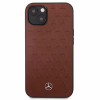 Mercedes ādas apvalks ar zvaigžņu rakstu iPhone 13 mini viedtālrunim - sarkans