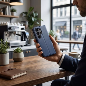 Atlokāmais maciņš Xiaomi Redmi A7 PRO Split Book, tumši zils un krēmkrāsas