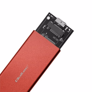 Qoltec 51831 korpuss | M.2 SSD | SATA | NGFF | USB 3.0 | Super speed 5Gb/s | 2TB | sarkans