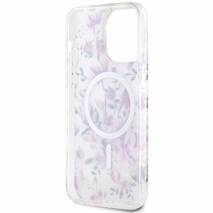 Guess GUHMP14XHCFWST iPhone 14 Pro Max 6.7" caurspīdīgs cietais viedtālruņa apvalks Flower Magnētiskais