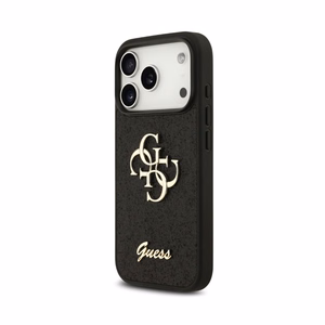 Case Guess PU Fixed Glitter 4G Metal Logo Apple iPhone 18 Pro Max black