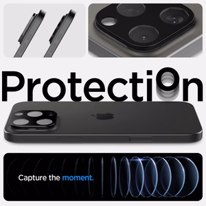 Spigen Optik.tR защита камеры для iPhone 14 Pro / Pro Max / 15 Pro / Pro Max / 16 Pro / Pro Max - чёрный 2 шт.