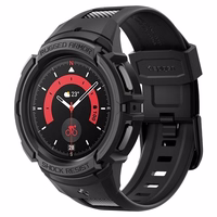 Spigen Rugged Armor Pro viedtālruņa apvalks ar siksniņu Samsung Galaxy Watch 5 Pro (45mm) - melns