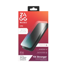 ZAGG InvisibleShield Glass XTR4 aizsargstikls ar grafēnu un zilās gaismas filtru iPhone 15/16 viedtālrunim